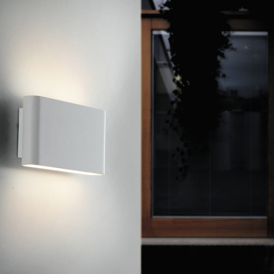 Bricocenter GAMMA ALUMINIUM WALL LIGHT WHITE 17X9X4 CM 2X5W 1080LM NATURAL LIGHT IP54