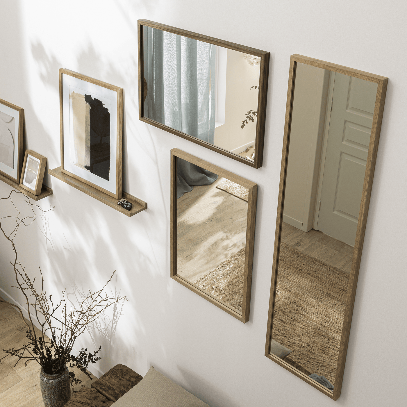 Milo mirror, beech, 42x62 cm
