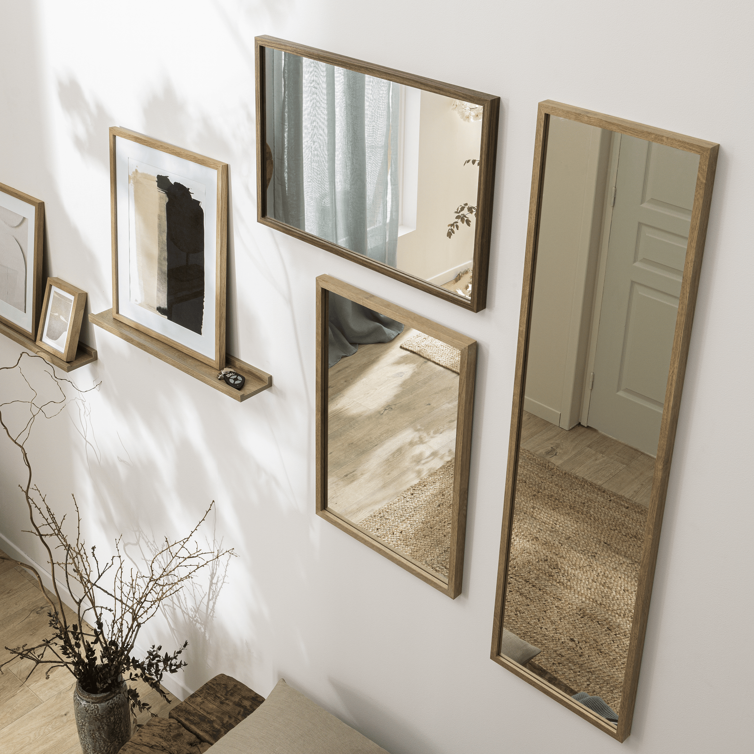 Milo mirror, beech, 42x62 cm