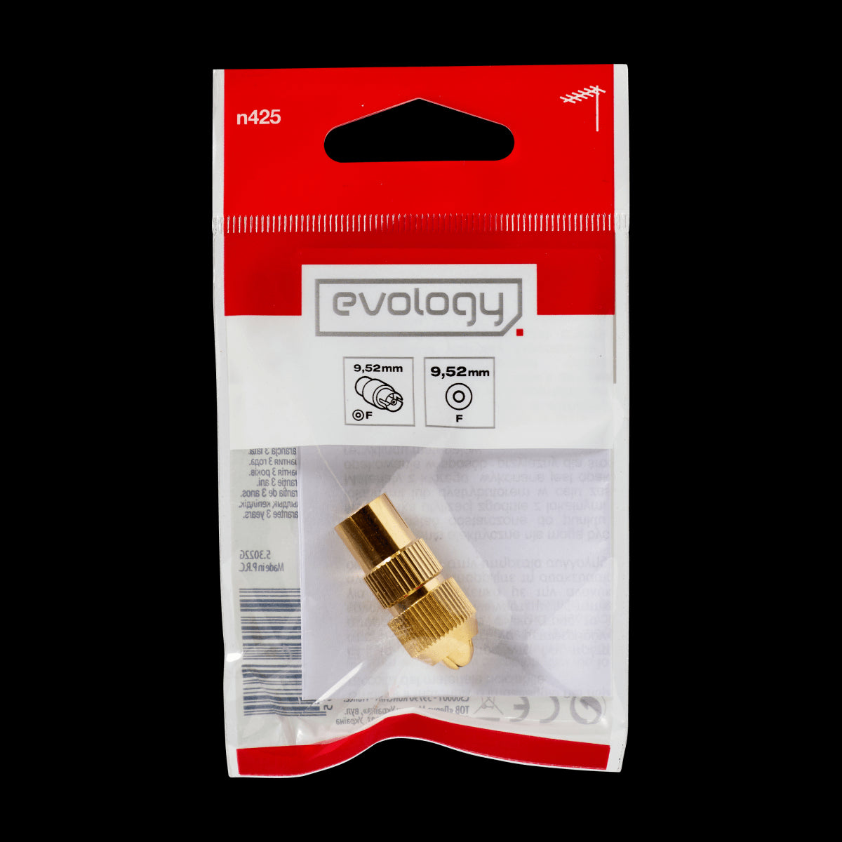 EVOLOGY GOLD FEMALE COAXIAL TV PLUG