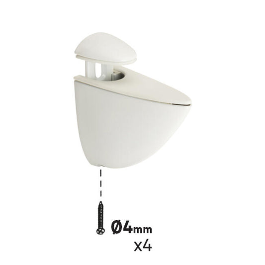 SET OF 2 WOODEN SHELF BRACKETS CLIP 3-22MM WHITE