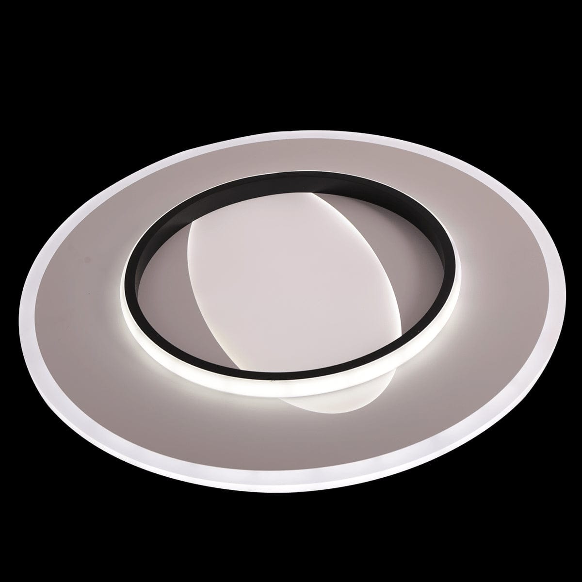 Bricocenter CEILING LAMP ANNIE METAL BLACK &amp; WHITE D50 CM LED 74W CCT DIMMABLE WITH REMOTE CONTROL