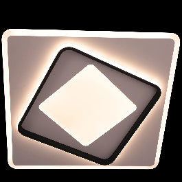 LULU' METAL WHITE AND BLACK 50x50CM LED 88W CCT DIMMERABLE CEILING LANDLIGHT WITH REMOTE CONTROL