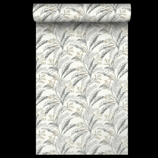 NAVA BLACK AND WHITE RAMAGE WALLPAPER 53X10.5MT
