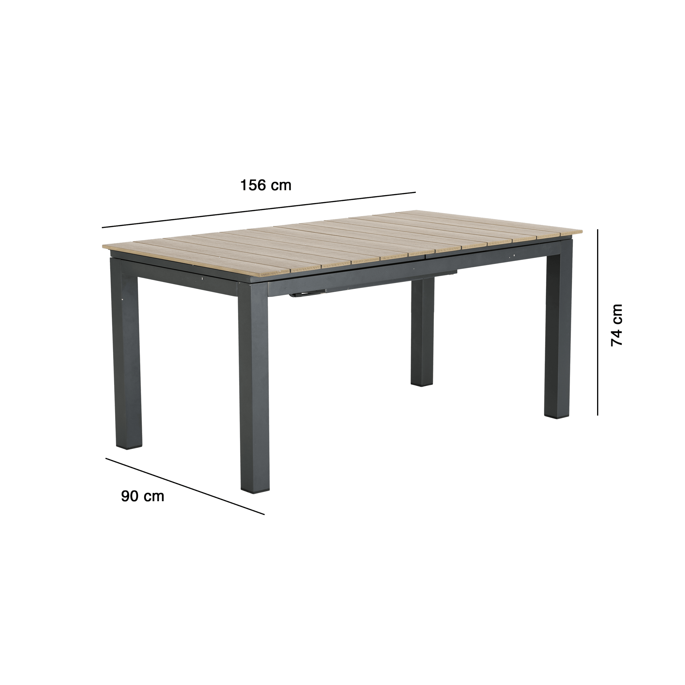 CLARA EXTENDABLE TABLE 6/8 SEATER ALUM