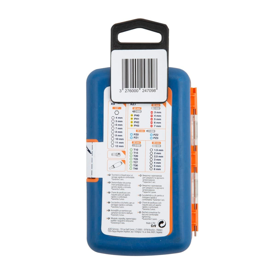 Bricocenter RATCHET SCREWDRIVER+BITS DEXTER 38 PCS