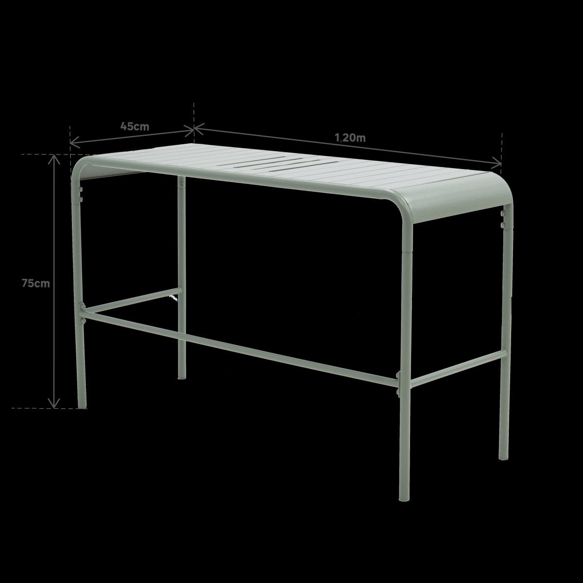 Bricocenter TAVOLO DA BALCONE CAFE II 120X45 FISSO 2-4POSTI IN ACCIAIO VERDE