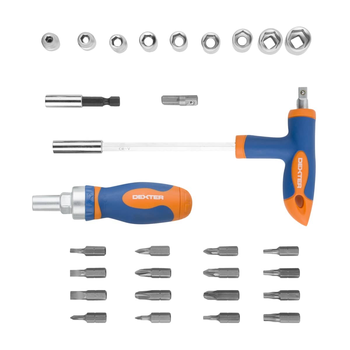 Bricocenter RATCHET SCREWDRIVER+BITS DEXTER 29 PCS