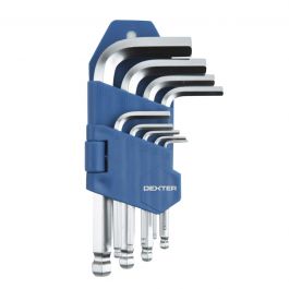 DEXTER HEXAGON SOCKET SPANNER SET 9-PIECE ASSORTED STEEL SIZES