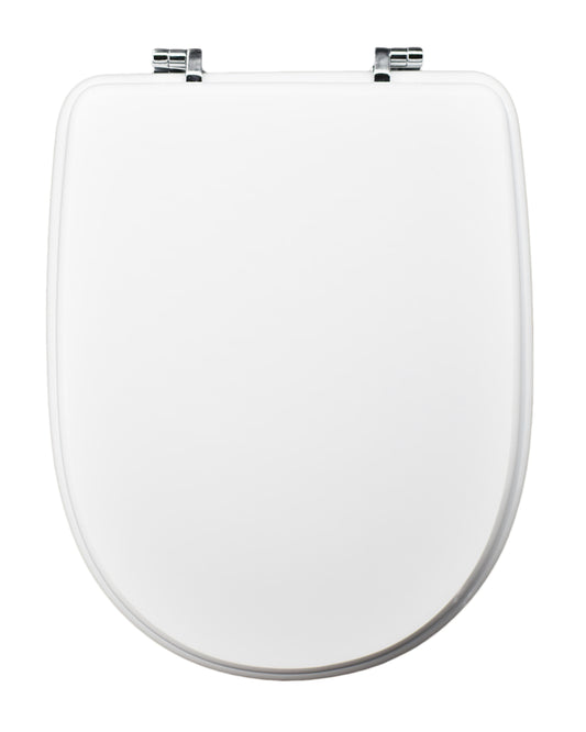 Aretusina-style toilet seat, white MDF, fixed from below with ceramic and metal fittings