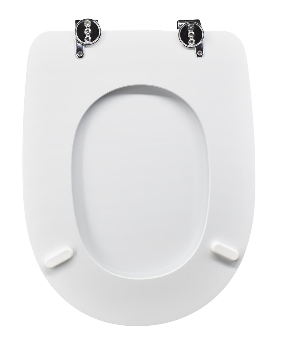 Aretusina-style toilet seat, white MDF, fixed from below with ceramic and metal fittings