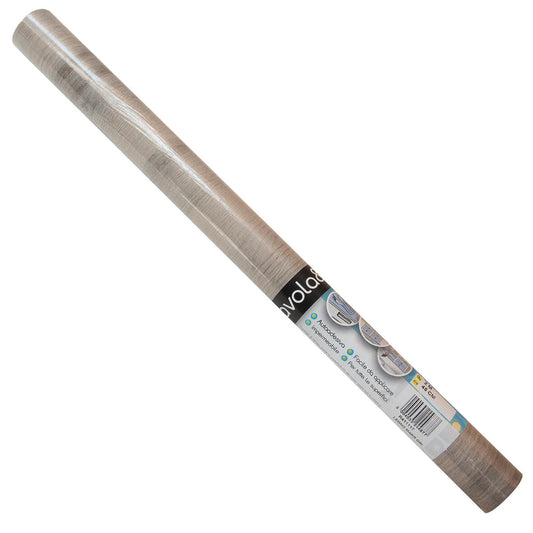 Brown-grey wood-effect adhesive film, 2 m x 45 cm