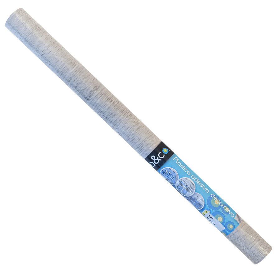 Light grey wood-effect adhesive film, 2 m x 45 cm