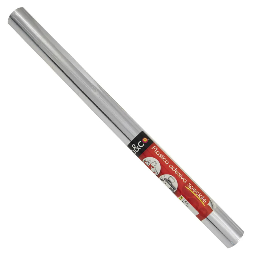 Smooth silver adhesive film, 1.5 m x 45 cm