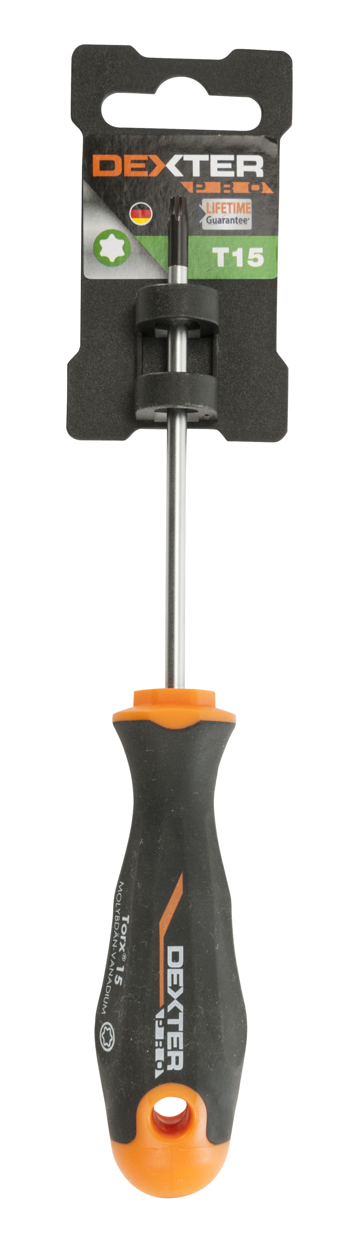 DEXTER PRO TORX SCREWDRIVER, T15X97MM IMPRINT, MOLYBDENUM VANADIUM
