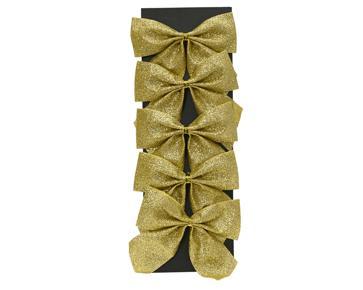 5 gold bows, 9 cm high
