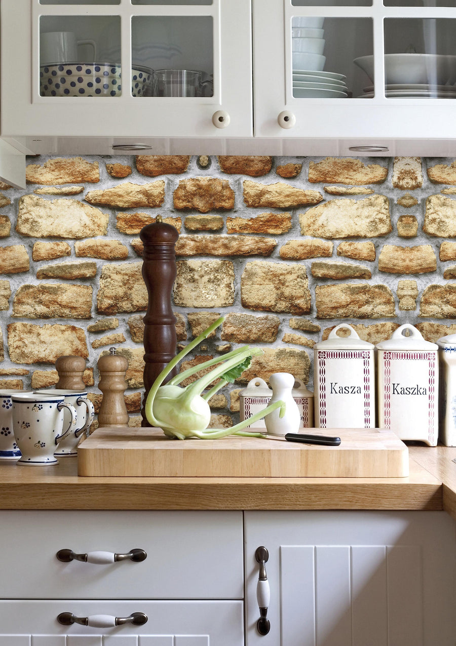Stone-effect wall film, 2 m x 45 cm