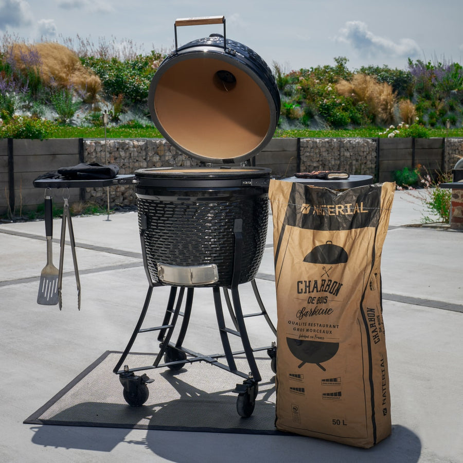 46CM DIAMETER DRAGON CHARCOAL BBQ WITH WHEELS CERAMIC COATED NATERIAL