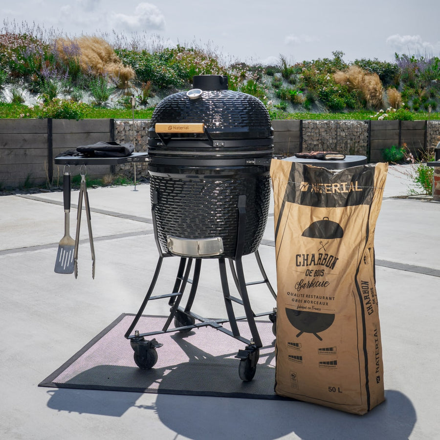 46CM DIAMETER DRAGON CHARCOAL BBQ WITH WHEELS CERAMIC COATED NATERIAL
