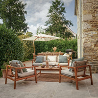 SET OF 2 NATERIAL OASIS ARMCHAIRS IN ACACIA FSC AND ROPE CUSHIONS INCLUDED