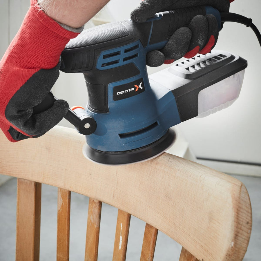 Bricocenter DEXTER 350W ROTO-ORBITAL SANDER 125MM BACKING PAD WITH DUST EXTRACTION SYSTEM