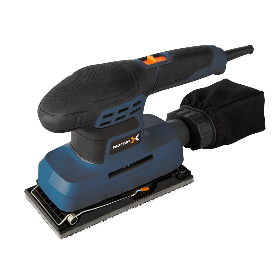 Bricocenter DEXTER 200W ORBITAL SANDER 90X187MM PLATE WITH DUST BAG