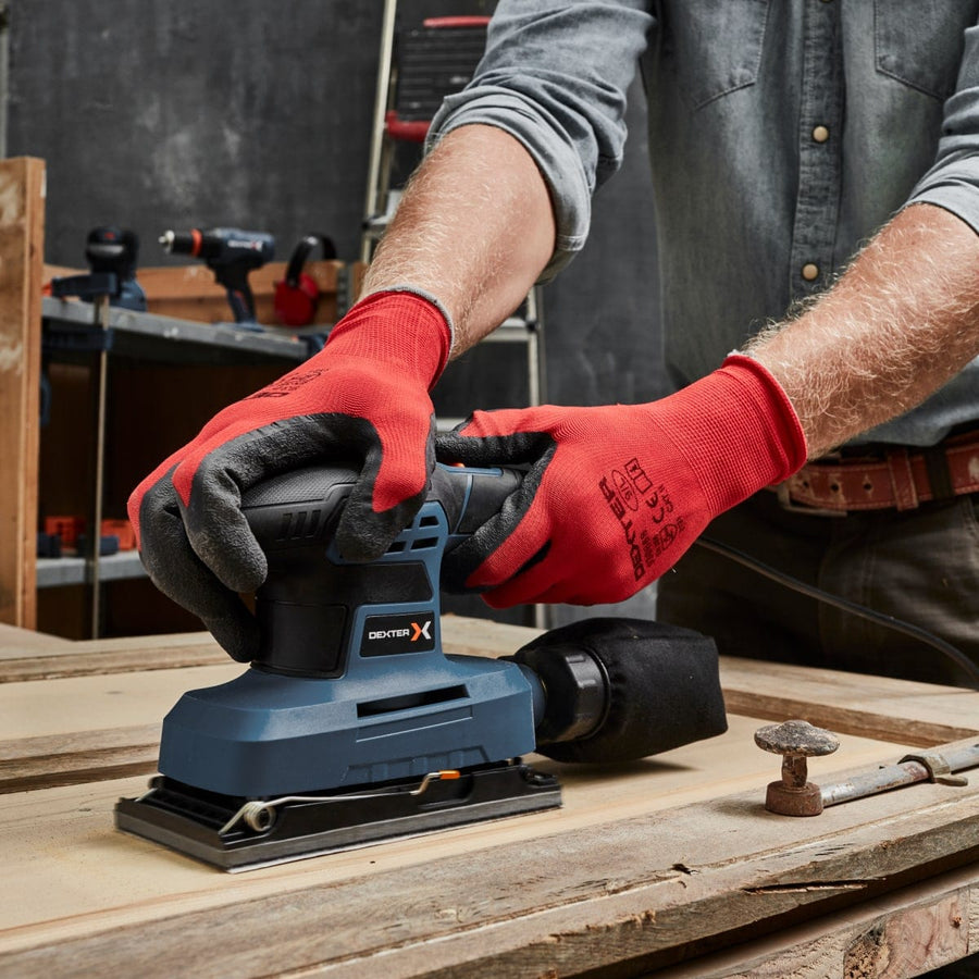 Bricocenter DEXTER 200W ORBITAL SANDER 90X187MM PLATE WITH DUST BAG