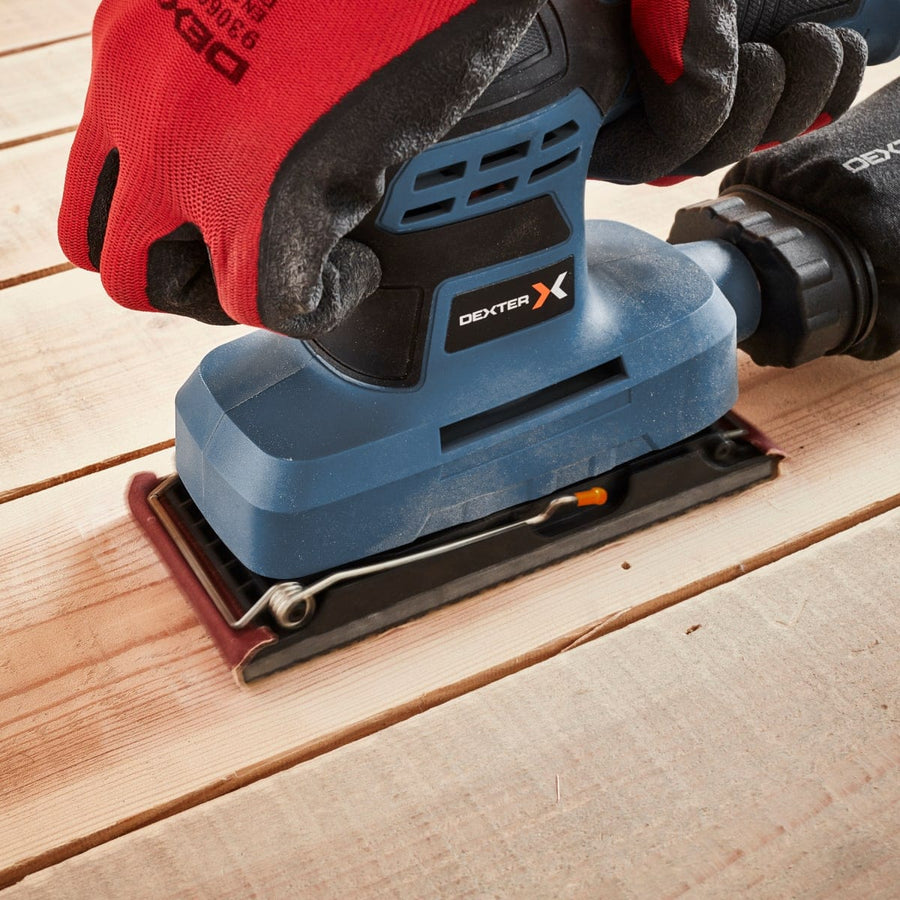 Bricocenter DEXTER 200W ORBITAL SANDER 90X187MM PLATE WITH DUST BAG