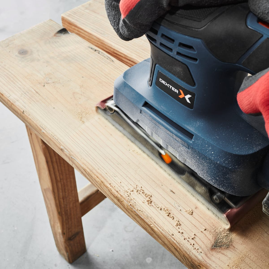 Bricocenter DEXTER 200W ORBITAL SANDER 90X187MM PLATE WITH DUST BAG