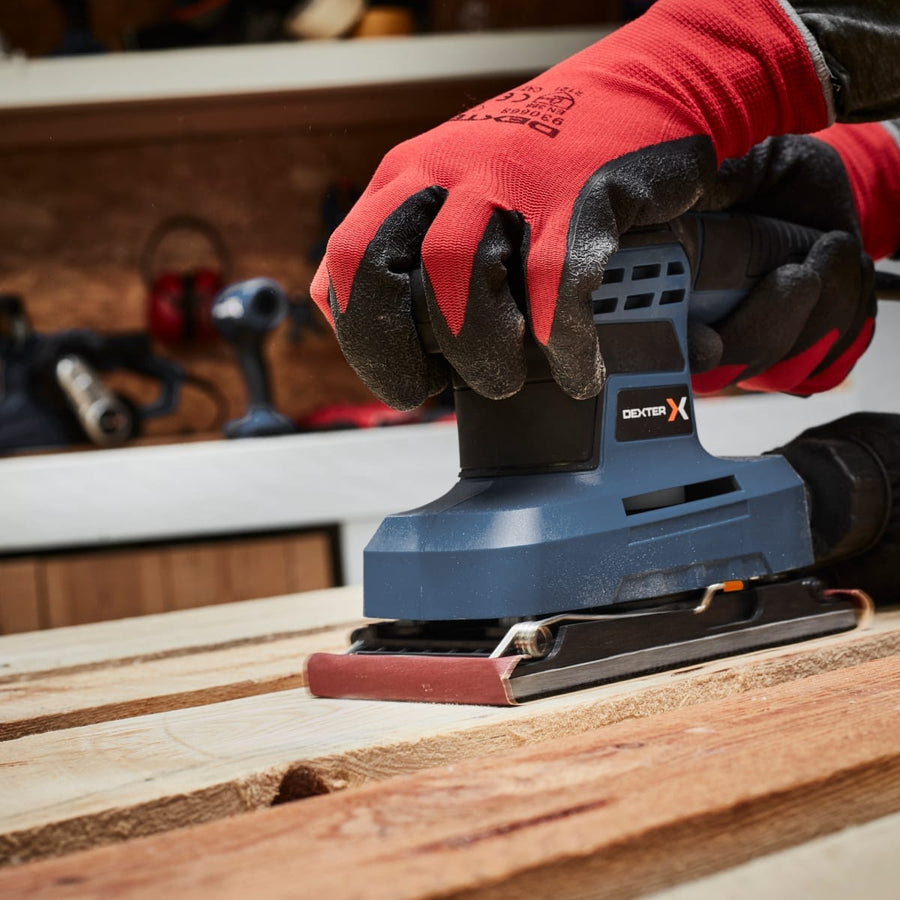 Bricocenter DEXTER 200W ORBITAL SANDER 90X187MM PLATE WITH DUST BAG