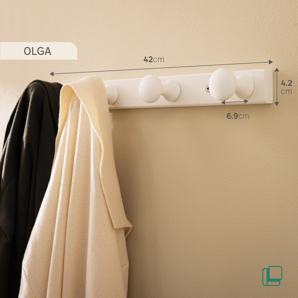 Bricocenter COAT RACK 4 HOOKS OLGA WHITE