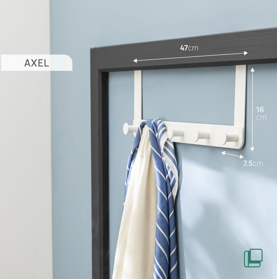 COAT RACK 5 HOOKS FOR DOOR AXEL WHITE SPACEO