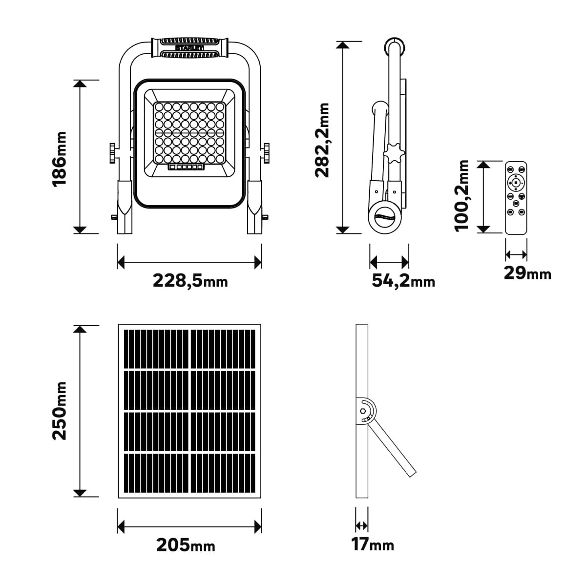 Bricocenter PORTABLE SOLAR PROJECTOR CORE ALUMINUM YELLOW LED 30W NATURAL LIGHT IP65