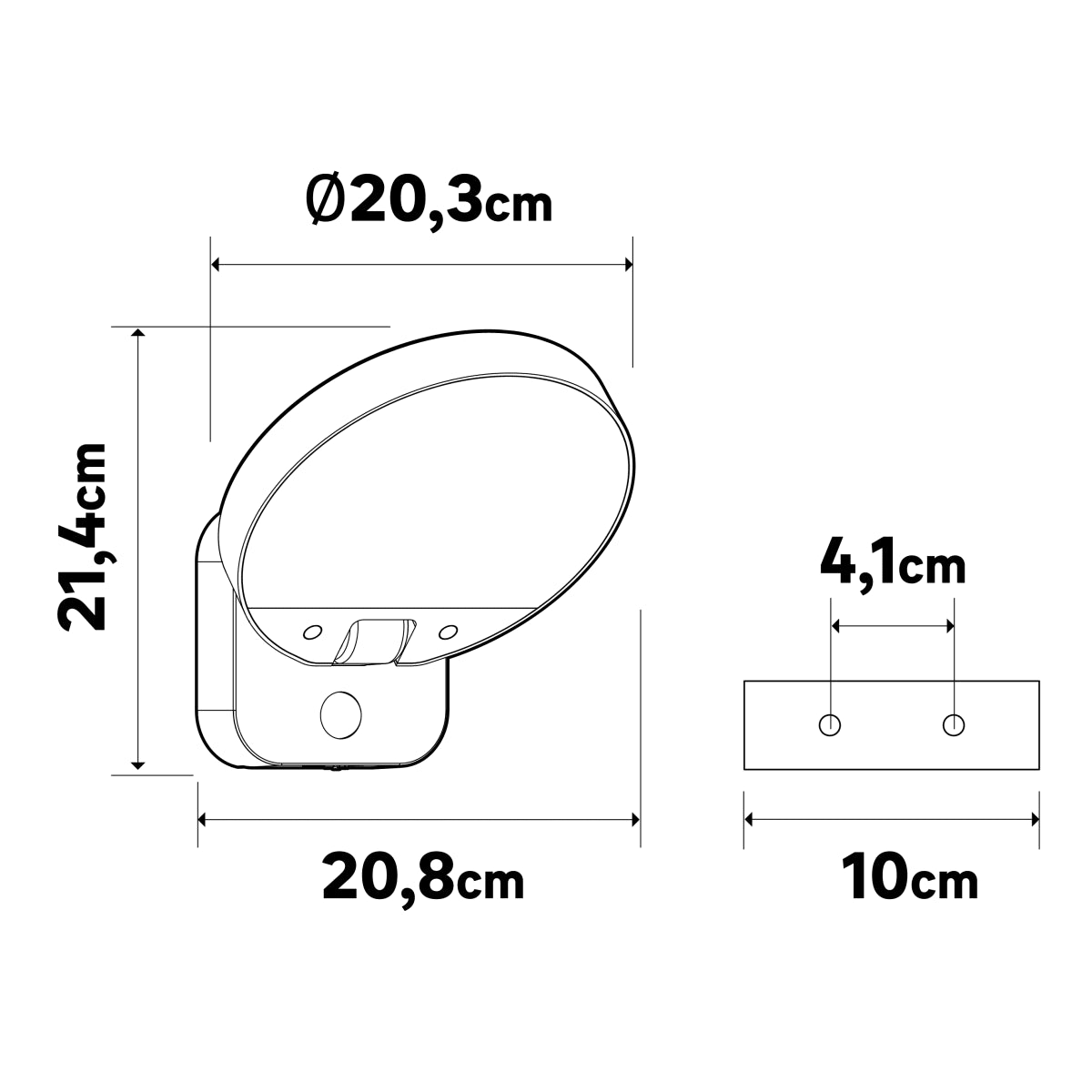 SOLAR WALL SCONCE FASNIA PLASTIC BLACK LED 66W NATURAL LIGHT WITH MOTION SENSOR IP44