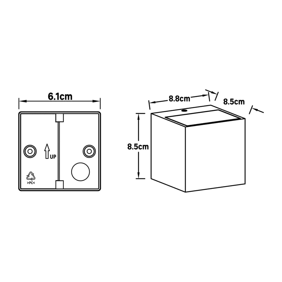 Bricocenter APPLIQUE BRANDSEN ALLUMINIO BIANCO 8.8X8.5X8.5CM LED 5.3W LUCE NATURALE IP54