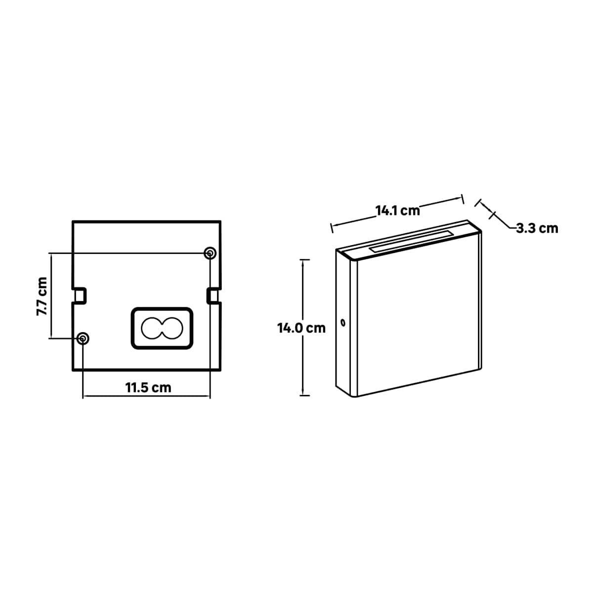 Bricocenter WALL LIGHT ANYA GREY ALUMINIUM 14X14.1X3.3CM LED 7.5W NATURAL LIGHT IP54