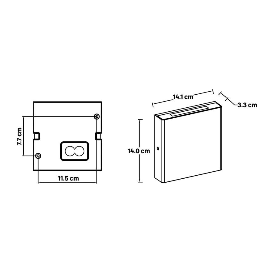 Bricocenter WALL LIGHT ANYA GREY ALUMINIUM 14X14.1X3.3CM LED 7.5W NATURAL LIGHT IP54