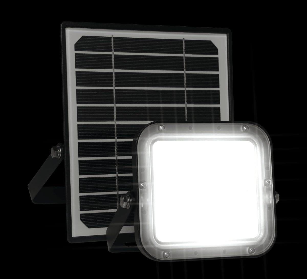 Bricocenter SOLAR PROJECTOR TWICE PLASTIC BLACK LED 10W COLD LIGHT WITH MOTION SENSOR IP65