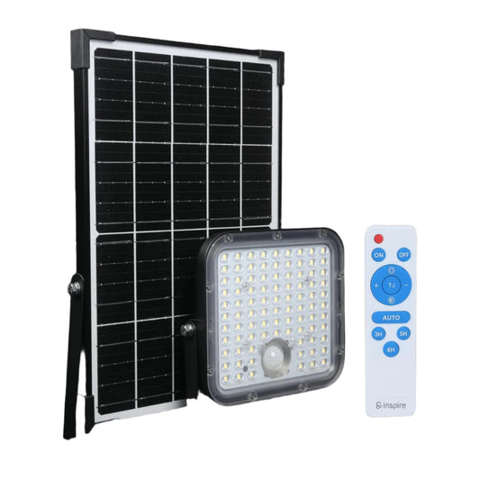 Bricocenter SOLAR PROJECTOR TWICE PLASTIC BLACK LED 30W COLD LIGHT WITH MOTION SENSOR IP65