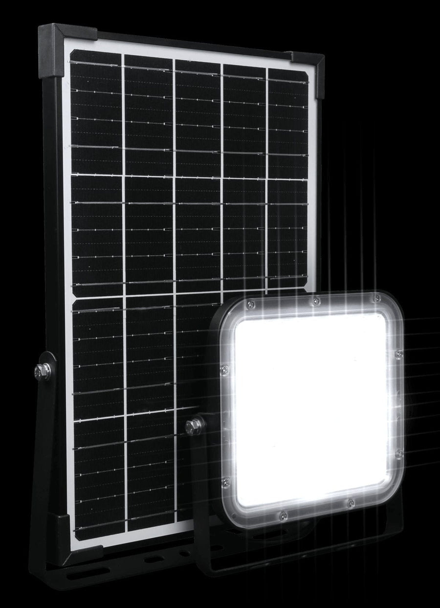 Bricocenter SOLAR PROJECTOR TWICE PLASTIC BLACK LED 30W COLD LIGHT WITH MOTION SENSOR IP65