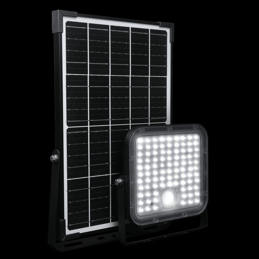 Bricocenter SOLAR PROJECTOR TWICE PLASTIC BLACK LED 30W COLD LIGHT WITH MOTION SENSOR IP65