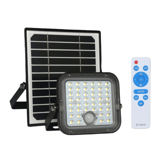 Bricocenter SOLAR PROJECTOR TWICE PLASTIC BLACK LED 10W COLD LIGHT WITH MOTION SENSOR IP65