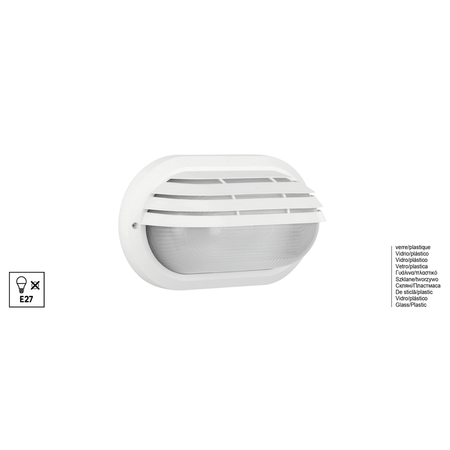 CESENA PLASTIC BINARY WALL SCONCE 27X12X15CM E27=60W IP54