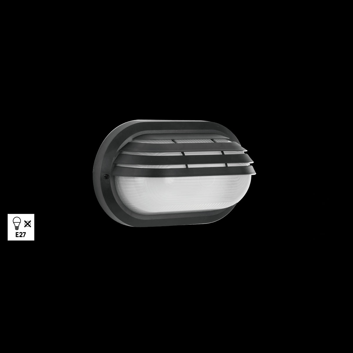 CESENA PLASTIC WALL SCONCE BLACK 27X12X15CM E27=60W IP54