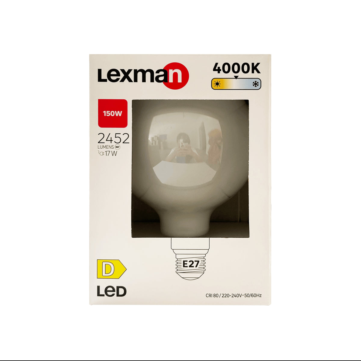 LED BULB E27=150W GLOBE LARGE FROSTED NATURAL LIGHT