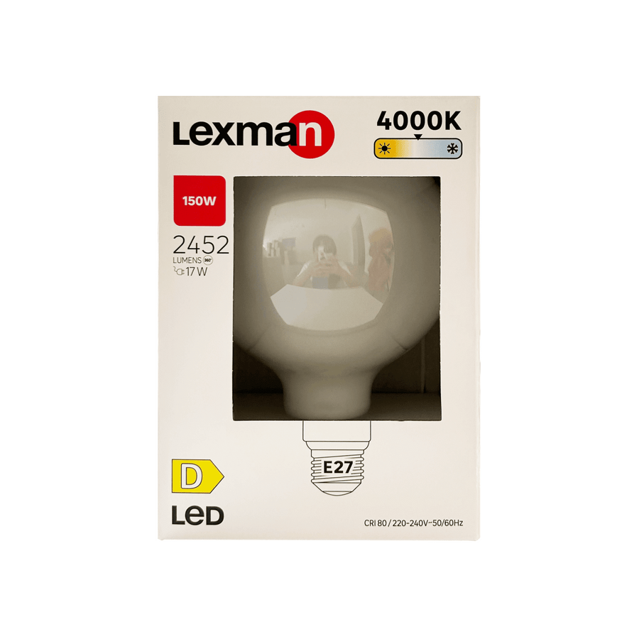 LED BULB E27=150W GLOBE LARGE FROSTED NATURAL LIGHT