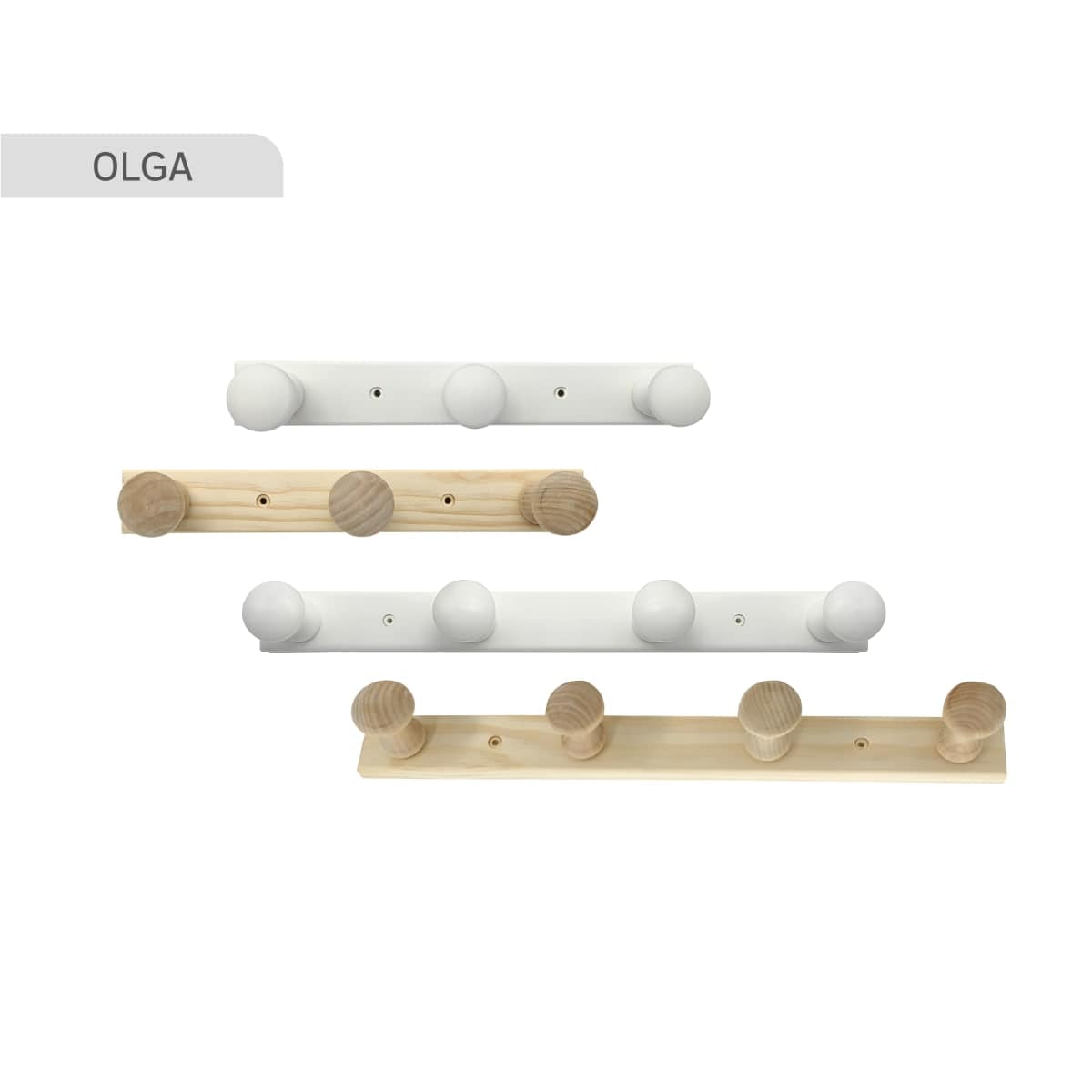 Bricocenter COAT RACK 4 HOOKS OLGA PINE COLOR