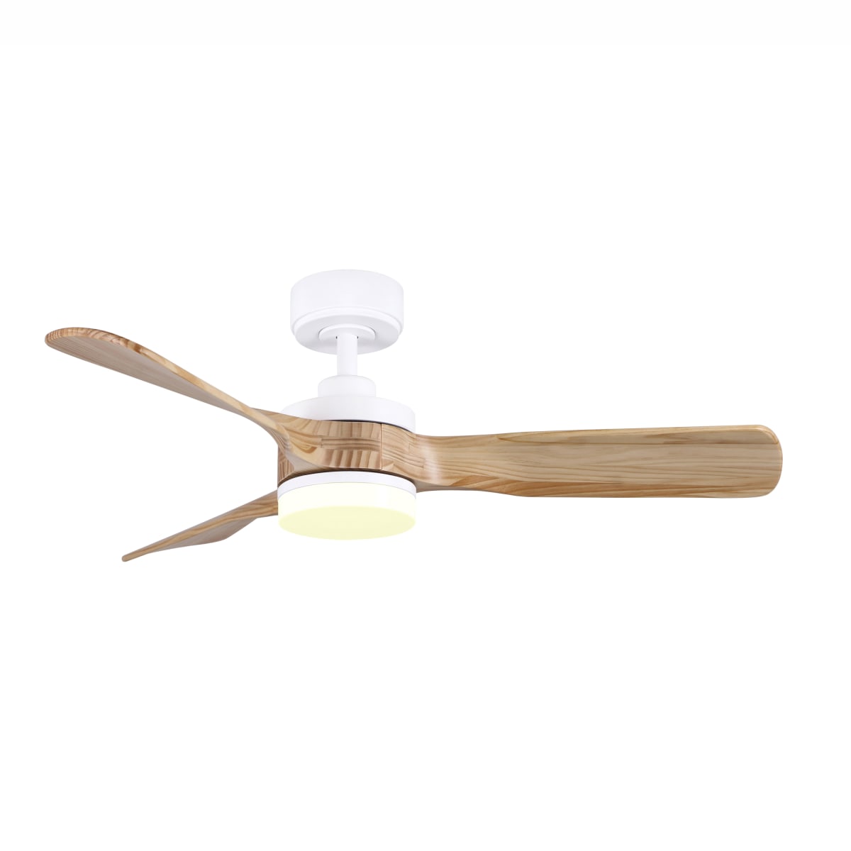 CHRIS CEILING FAN METAL LIGHT WOOD D112 CM LED 45W CCT DIMMABLE 3 BLADES