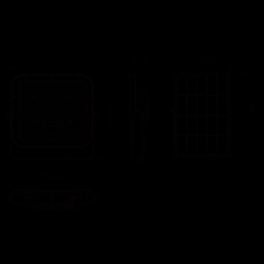 Bricocenter SOLAR PROJECTOR TWICE PLASTIC BLACK LED 30W COLD LIGHT WITH MOTION SENSOR IP65