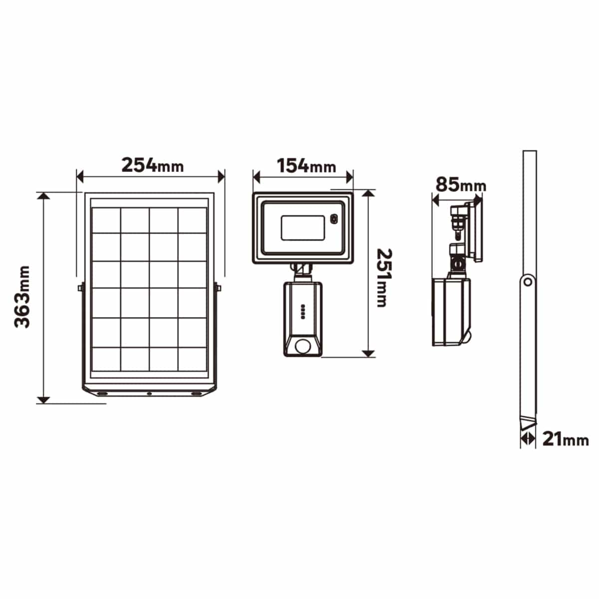 Bricocenter YONKERS SOLAR PROJECTOR PLASTIC BLACK LED 126W NATURAL LIGHT IP54